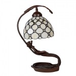 Lampa Tiffany White Bell 28x20x41 cm, Clayre & Eef Lampa Tiffany White Bell 28x20x41 cm, Clayre & Eef